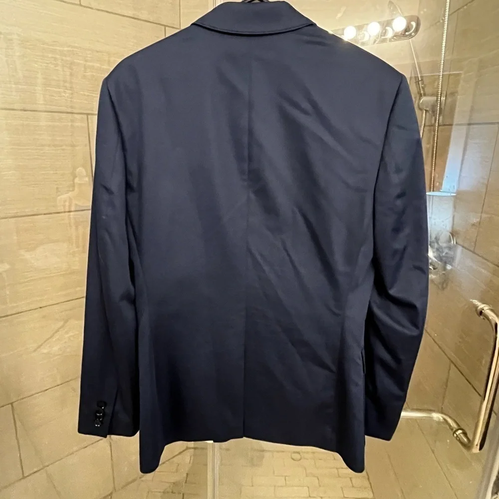 Express Men’s Blue Slim-Fit Sport Coat with Notched Lapel Size 36R